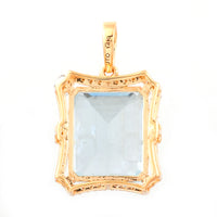 5.65 Ct Octagon Step Cut Natural Aquamarine 14K Gold Pendant