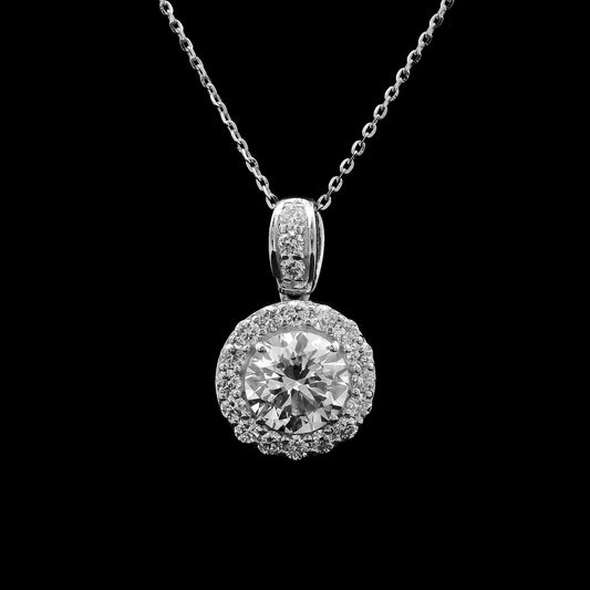 1.98 Ct Round Lab Grown Diamond 14K Gold Pendant