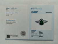 1.55 Ct Pear Mixed Cut Natural Emerald 950 Platinum Ring