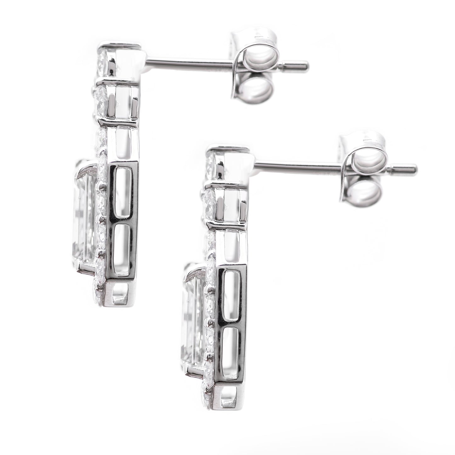 3.82 Carats Lab Grown Diamond 14K Gold Earrings