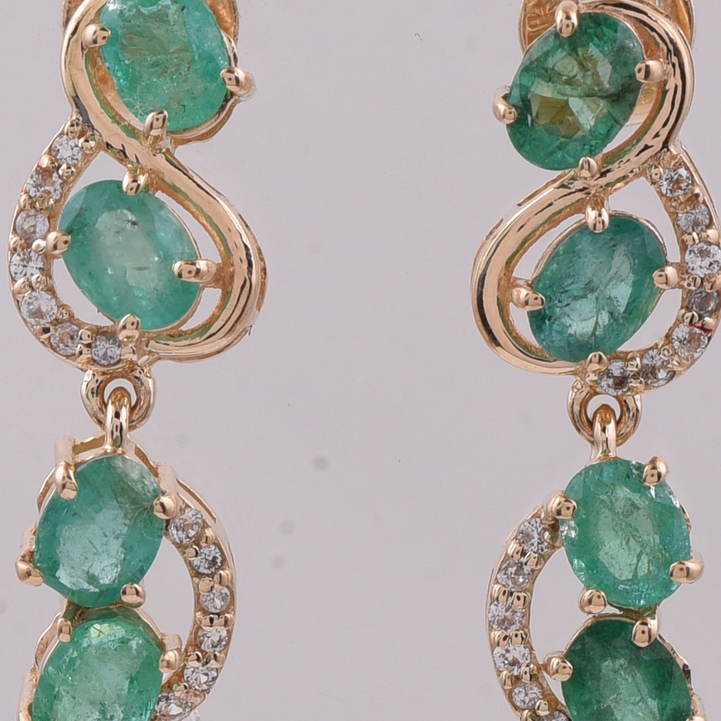 1.32 Ct Oval Natural Emerald 14K Gold Earrings