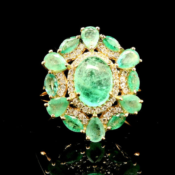 2.93 Ct Oval Emerald 14K Gold Ring