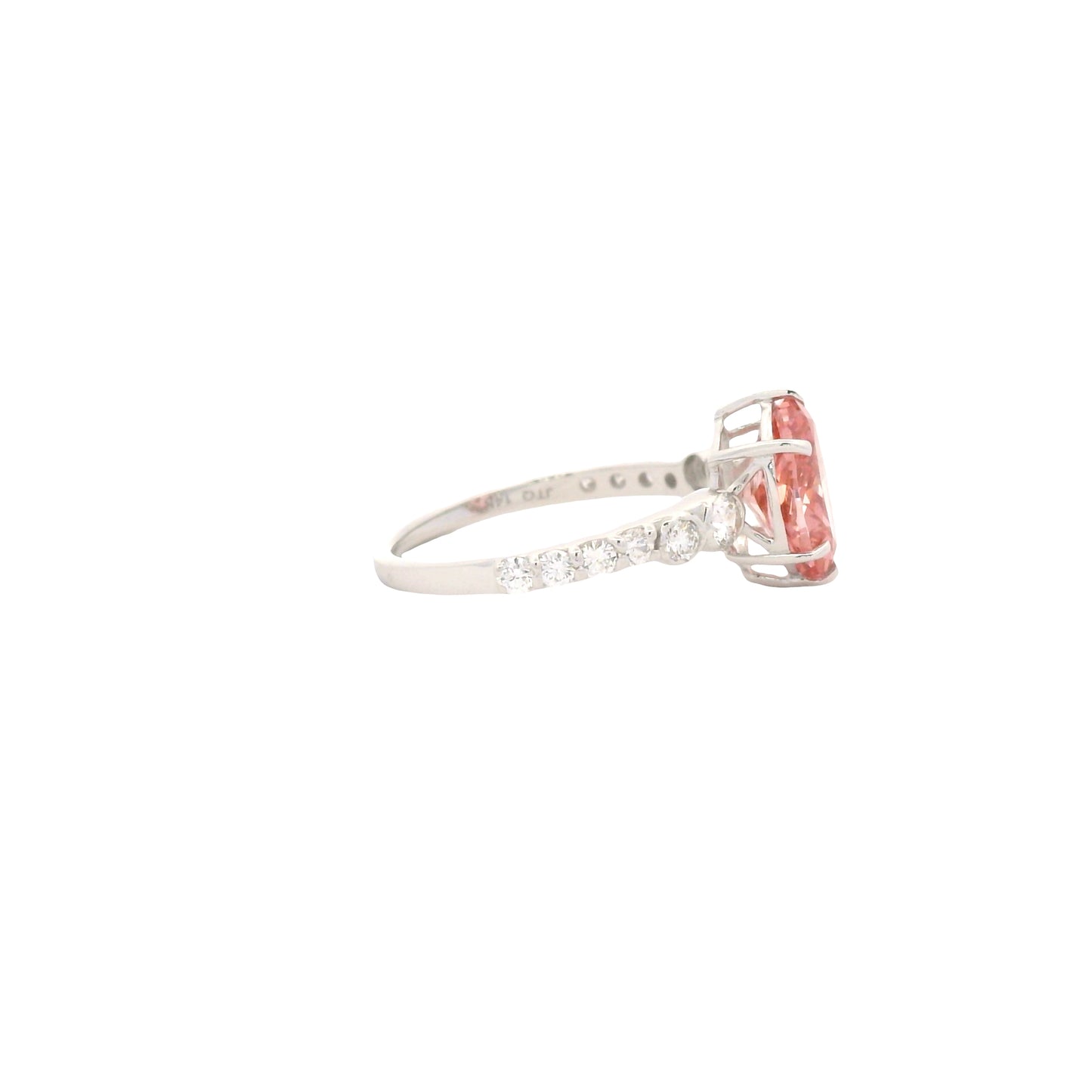 2.43 Carats Pink Lab Grown Diamond 14K Gold Ring