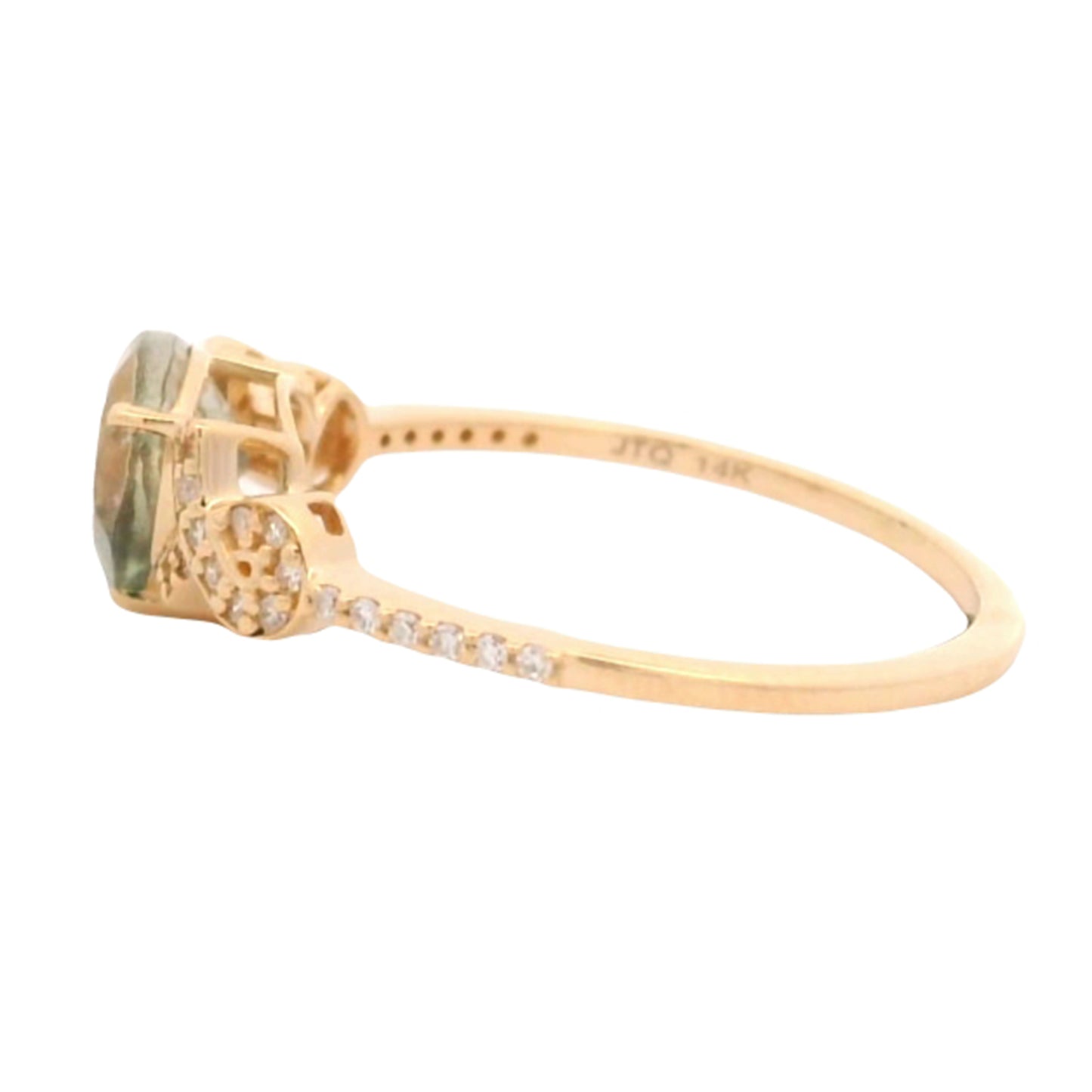 0.95 Ct Heart Oregon Sunstone 14K Gold Ring