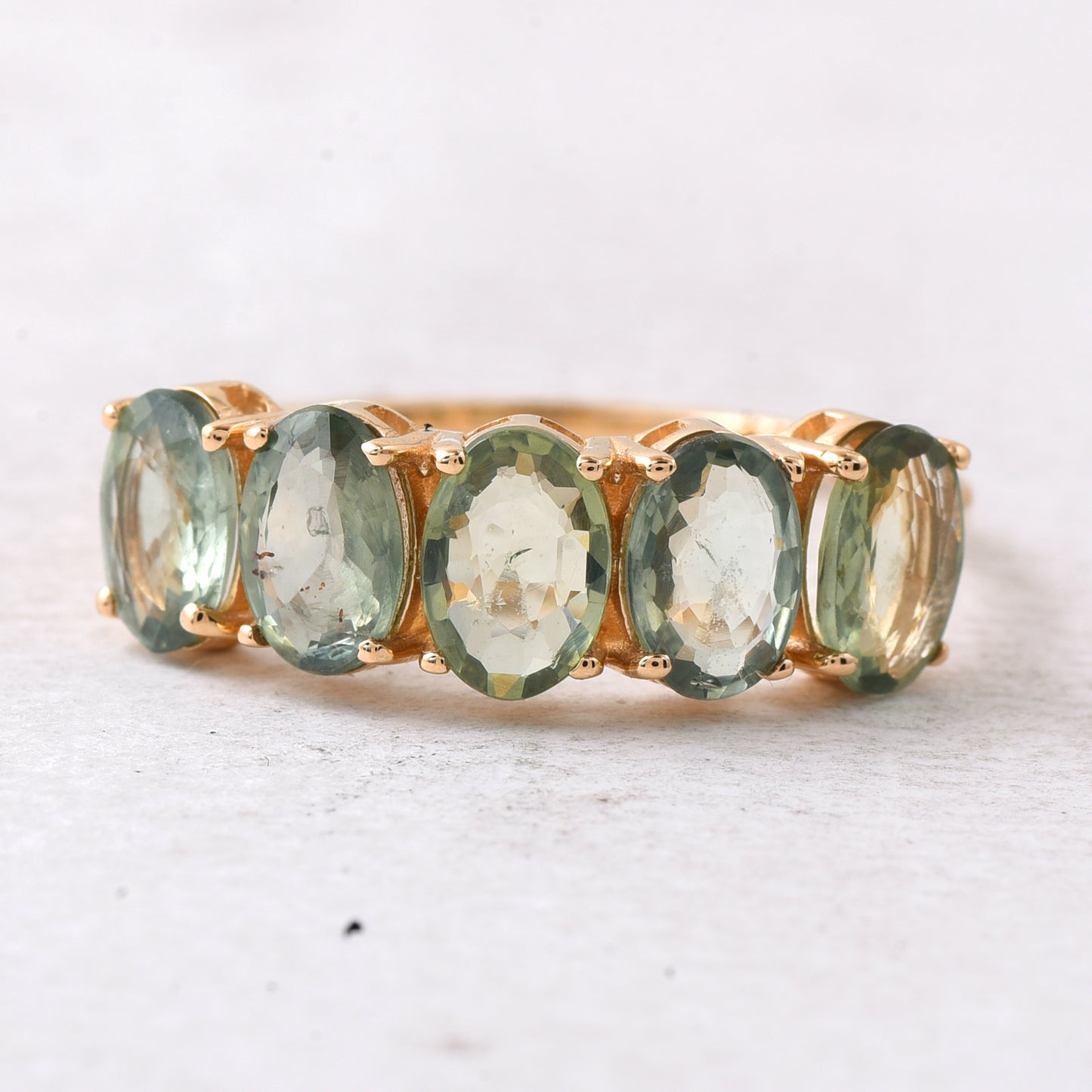 2.50 Ct Oval Mixed Cut Natural Green Sapphire 14K Gold Ring