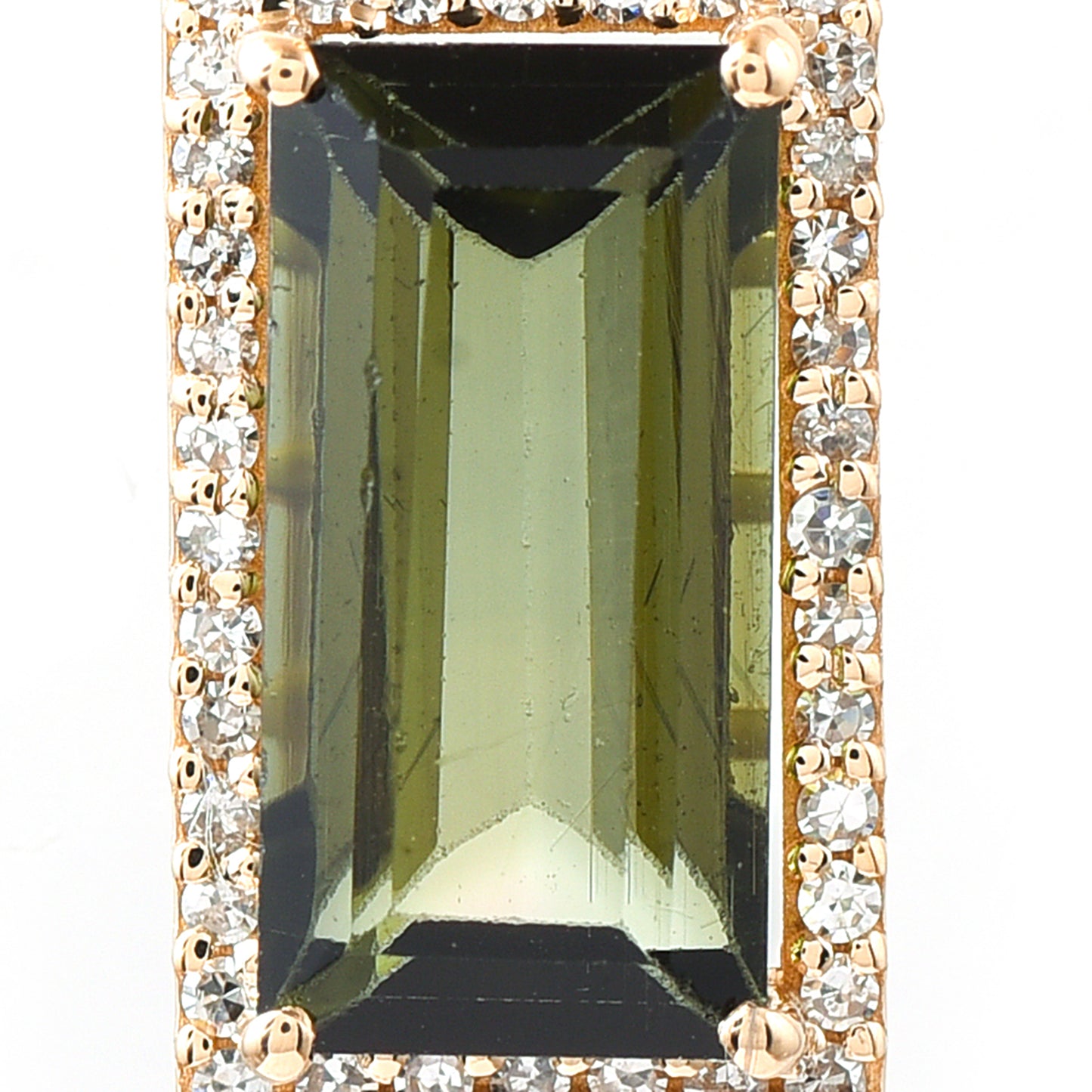 2.34 Ct Baguette Tourmaline 14K Gold Pendant