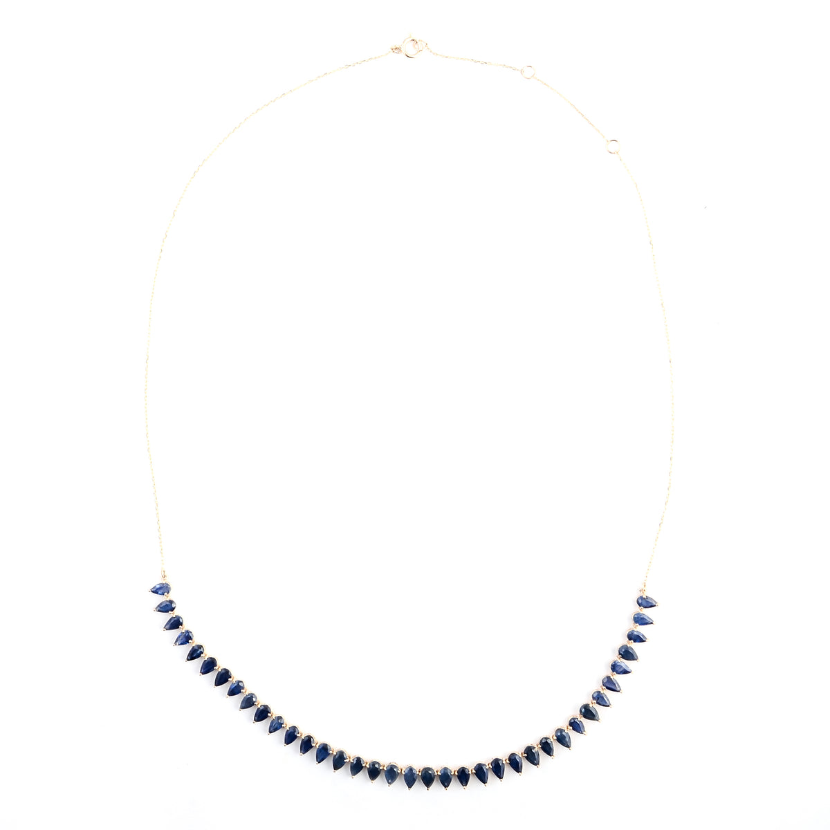8.72 Ct Pear Sapphire 14K Gold Necklace