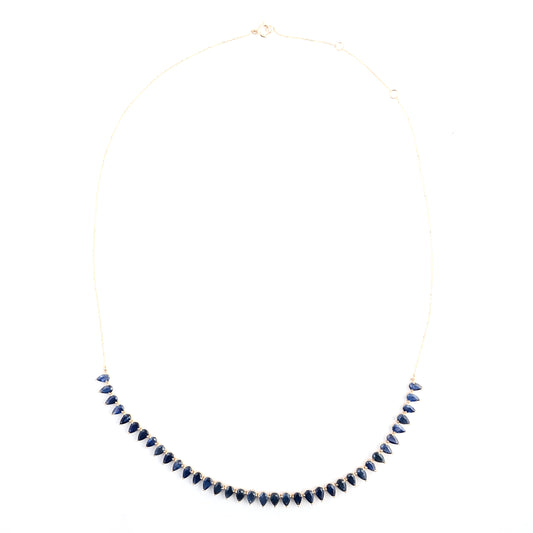 8.72 Ct Pear Sapphire 14K Gold Necklace