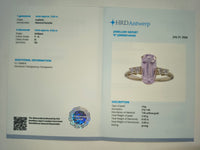 3.85 Ct Cushion Natural Kunzite 14K Gold Ring