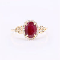 1.81 Ct Oval Mixed Cut Natural Ruby 14K Gold Ring