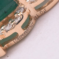 3.86 Ct Oval Cabochon Cut Natural Emerald 14K Gold Pendant