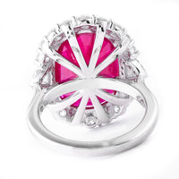 13.30 Ct Cushion Ruby 950 Platinum Ring