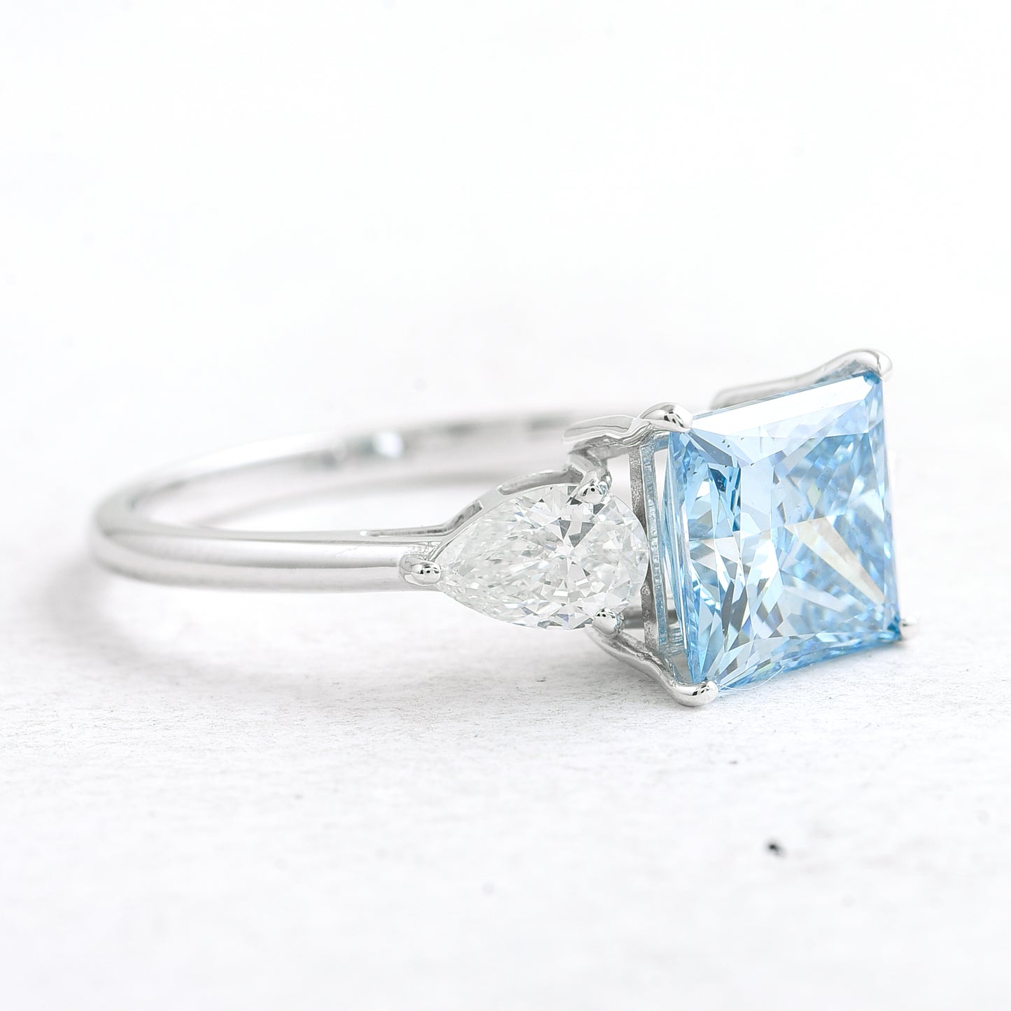 2.91 Ct Square Lab Grown Diamond 14K Gold Ring