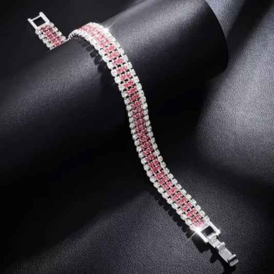 Cubic Zirconia Gold Plated Brass Bracelet