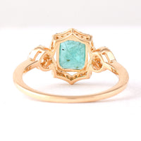 1.27 Ct Octagon Step Cut Natural Emerald 14K Gold Ring
