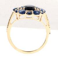 5.18 Ct Oval Sapphire 14K Gold Ring
