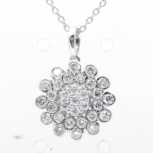 0.84 Ct Round Lab Grown Diamond 925 Sterling Silver Pendant