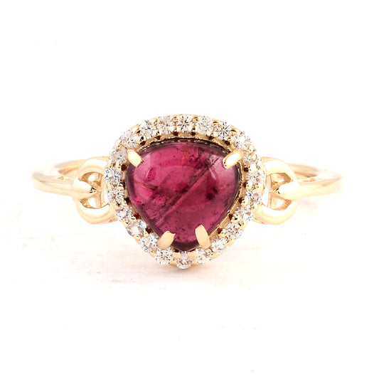 2.18 Ct Heart Tourmaline 14K Gold Ring