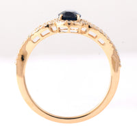 1.35 Ct Oval Mixed Cut Natural Sapphire 14K Gold Ring