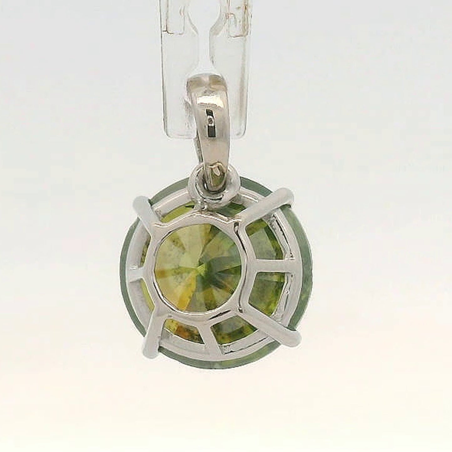 4.05 Ct Round Green Diamond 950 Platinum Pendant