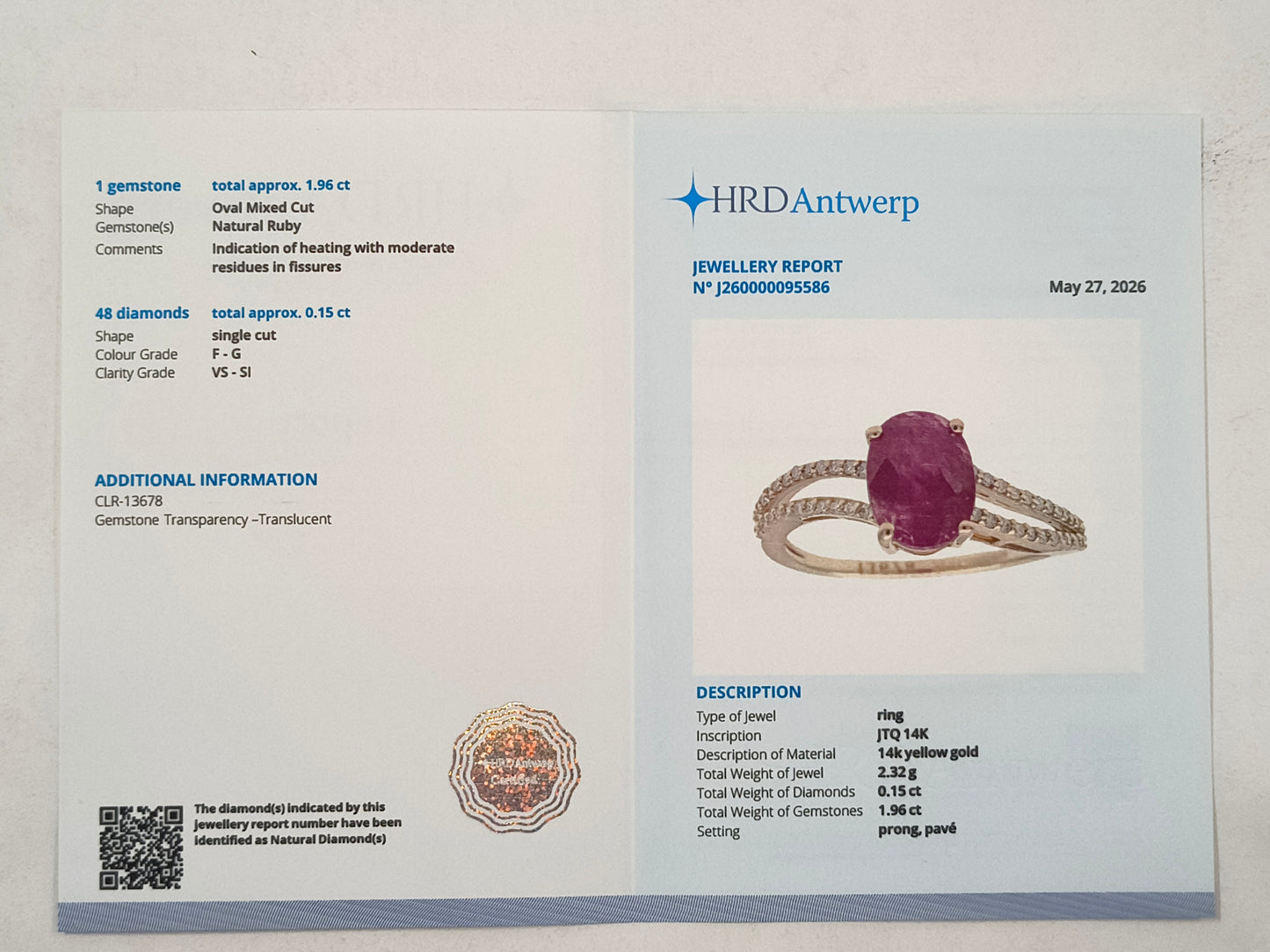 2.11 Ct Oval Mixed Cut Natural Ruby 14K Gold Ring