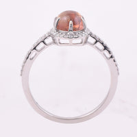 1.75 Ct Oval Cabochon Cut Natural Tourmaline 950 Platinum Ring