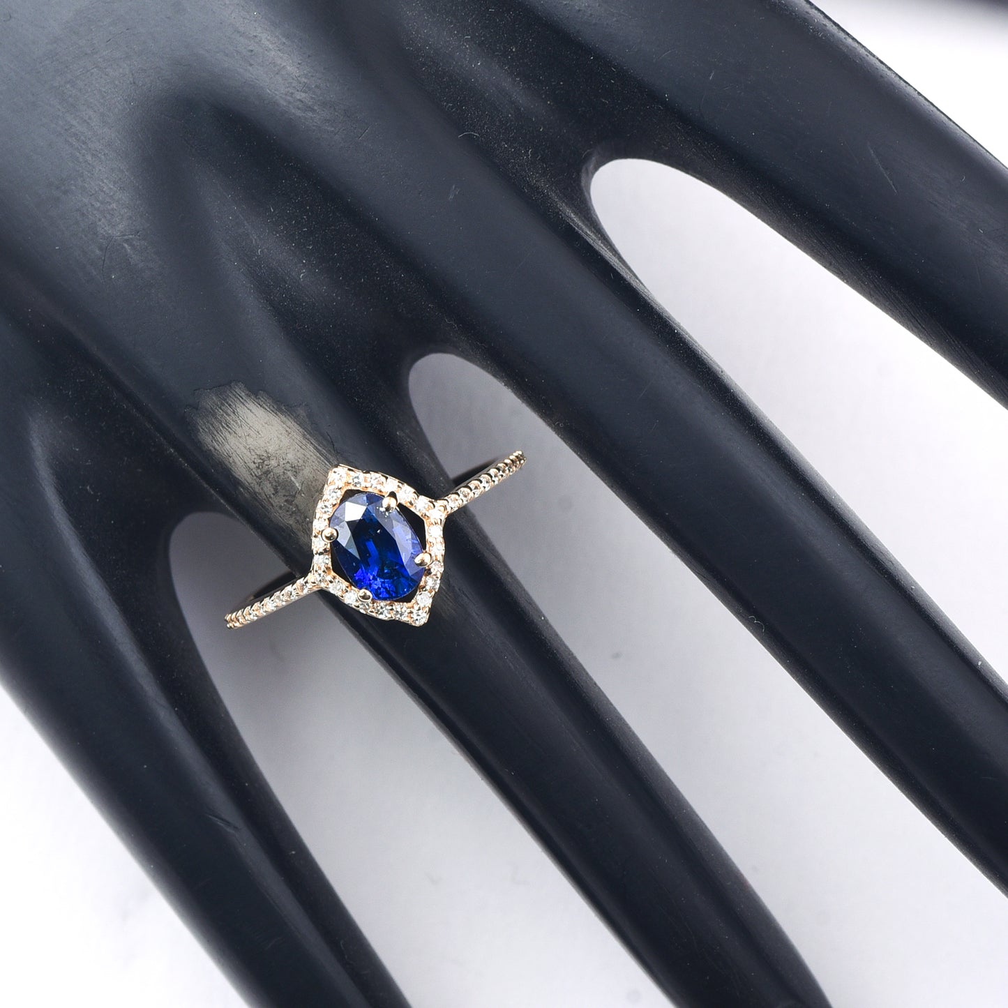 1.16 Ct Oval Mixed Cut Natural Sapphire 14K Gold Ring