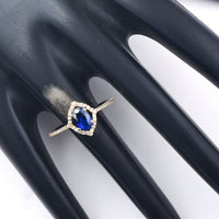 1.16 Ct Oval Mixed Cut Natural Sapphire 14K Gold Ring