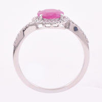 1.36 Ct Oval Mixed Cut Natural Ruby 950 Platinum Ring