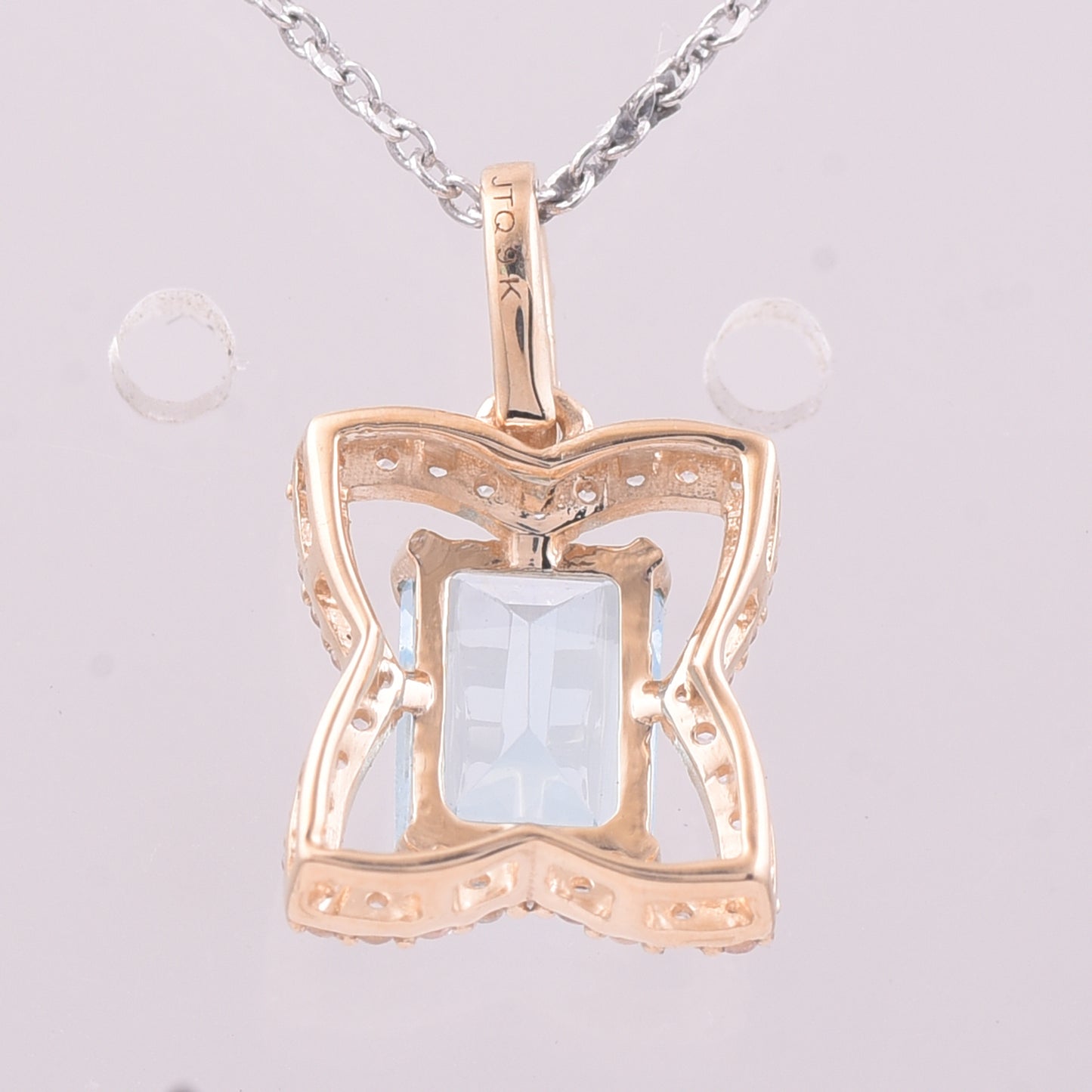 1.38 Ct Octagon Blue Topaz 9K Gold Pendant
