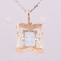 1.38 Ct Octagon Blue Topaz 9K Gold Pendant
