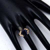 3.57 Ct Octagon Natural Sapphire 14K Gold Ring