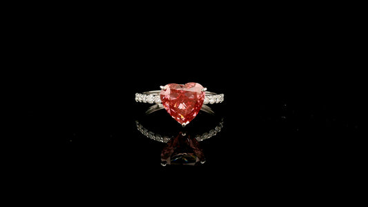 3.36 Carats Pink Lab Grown Diamond 14K Gold Ring