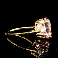 6.45 Ct Pear Kunzite 14K Gold Ring