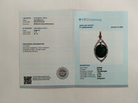 2.81 Ct Oval Mixed Cut Natural Emerald 14K Gold Pendant