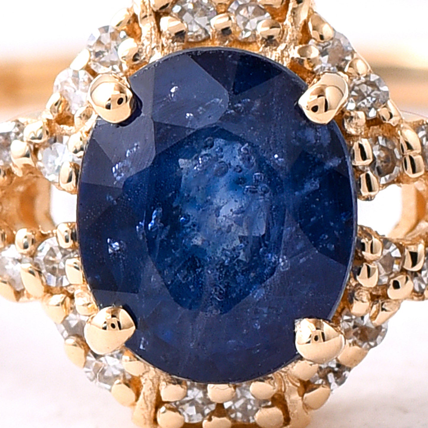 1.18 Ct Oval Mixed Cut Natural Sapphire 14K Gold Ring