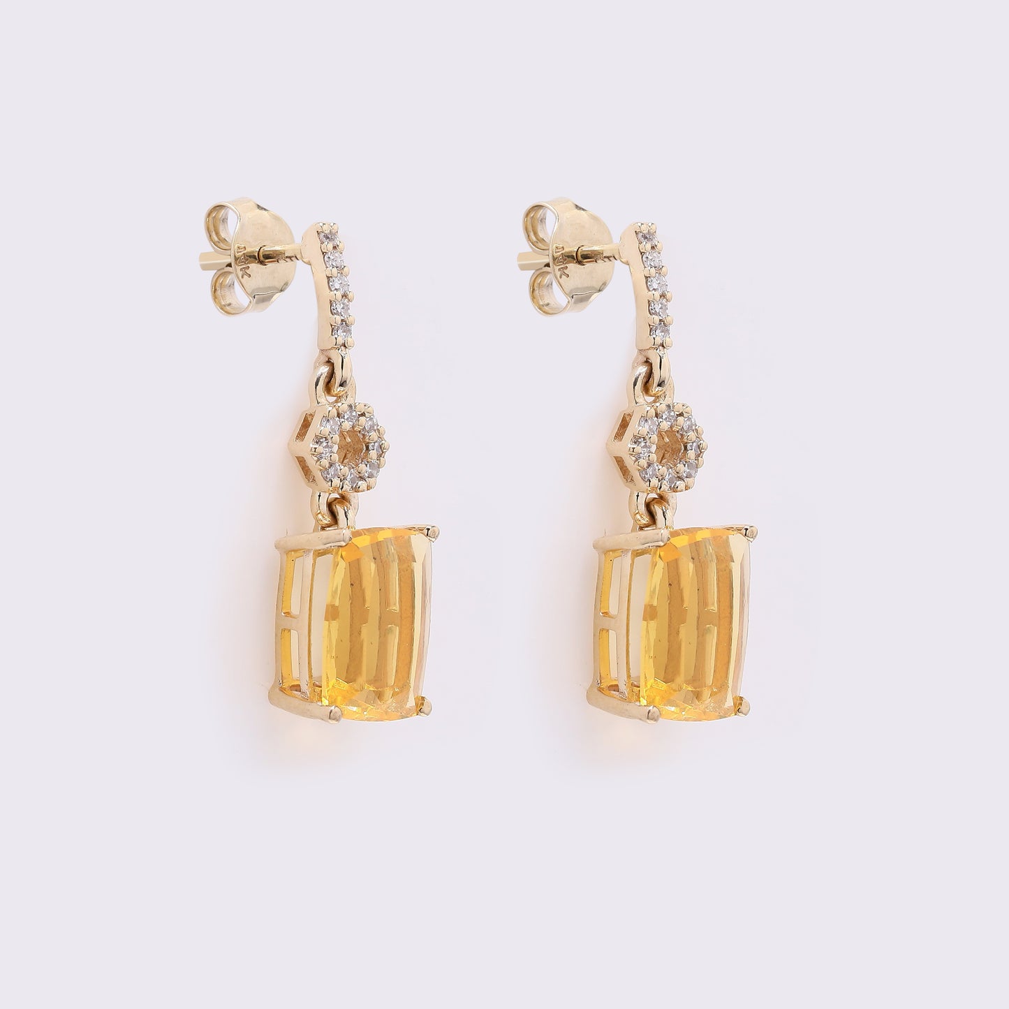 1.95 Ct Cushion Mixed Cut Natural Fire Opal 14K Gold Earrings