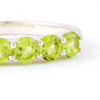 1.57 Ct Round Peridot, 925 Sterling Silver Ring