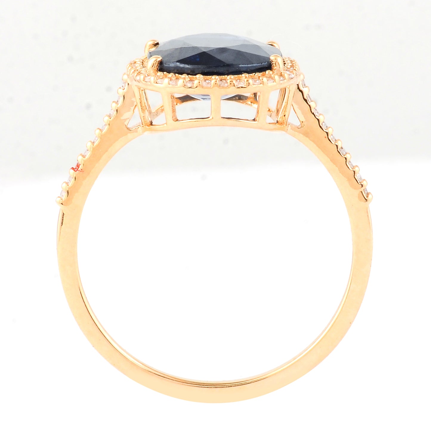 3.25 Ct Oval Mixed Cut Natural Sapphire 14K Gold Ring