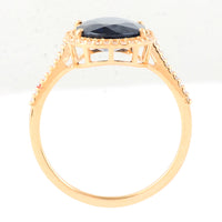 3.25 Ct Oval Mixed Cut Natural Sapphire 14K Gold Ring