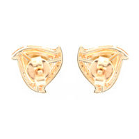 1.60 Ct Triangle Mixed Cut Natural Fire Opal 14K Gold Earrings