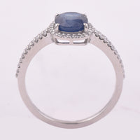 1.93 Ct Oval Mixed Cut Natural Sapphire 950 Platinum Ring