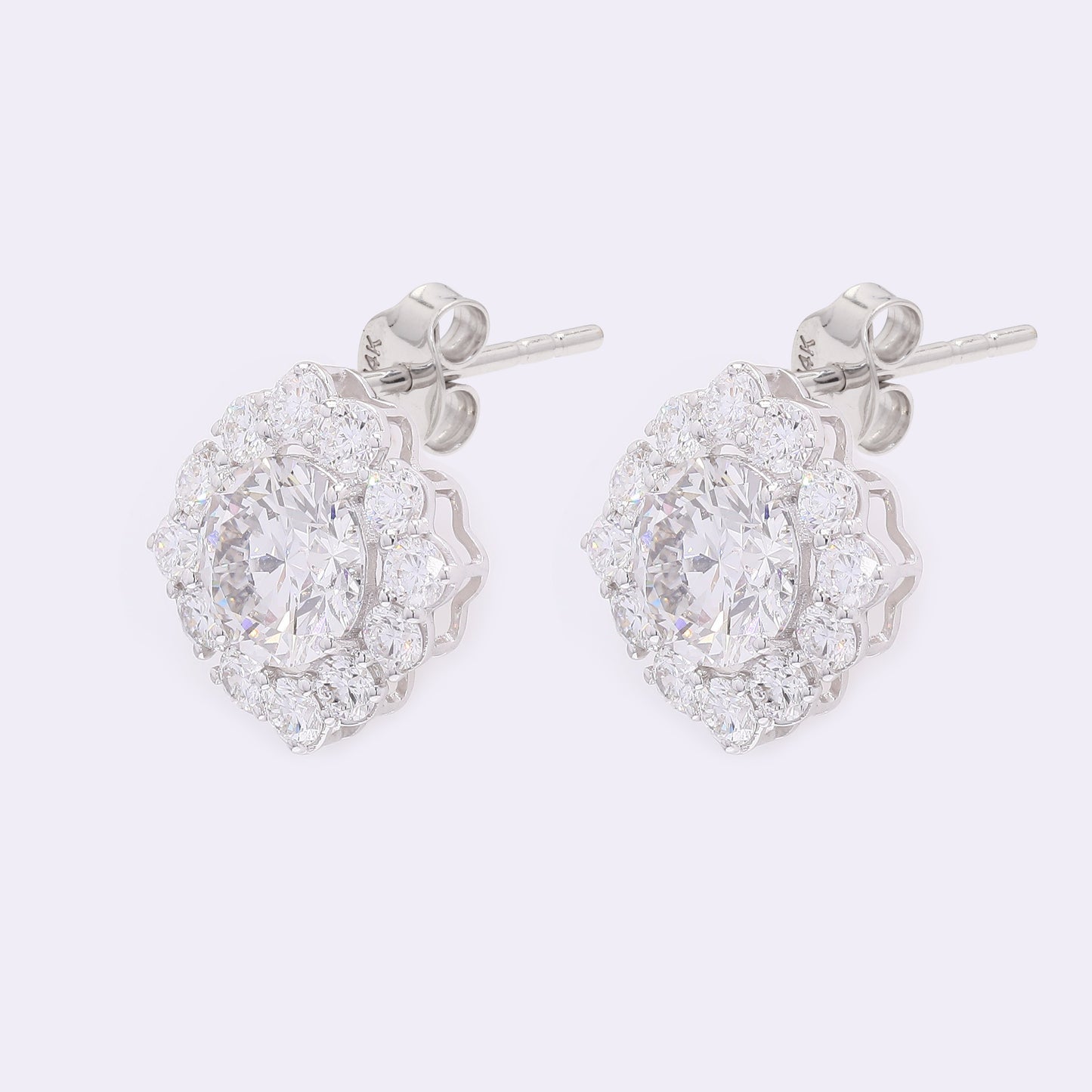 4.52 Carats Lab Grown Diamond 14K Gold Earrings