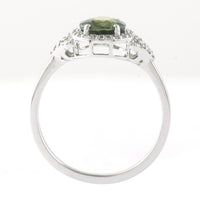 1.62 Ct Oval Mixed Cut Natural Green Sapphire 950 Platinum Ring