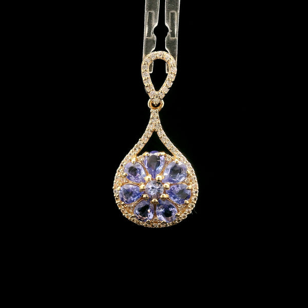 1.32 Ct Round Tanzanite 14K Gold Pendant