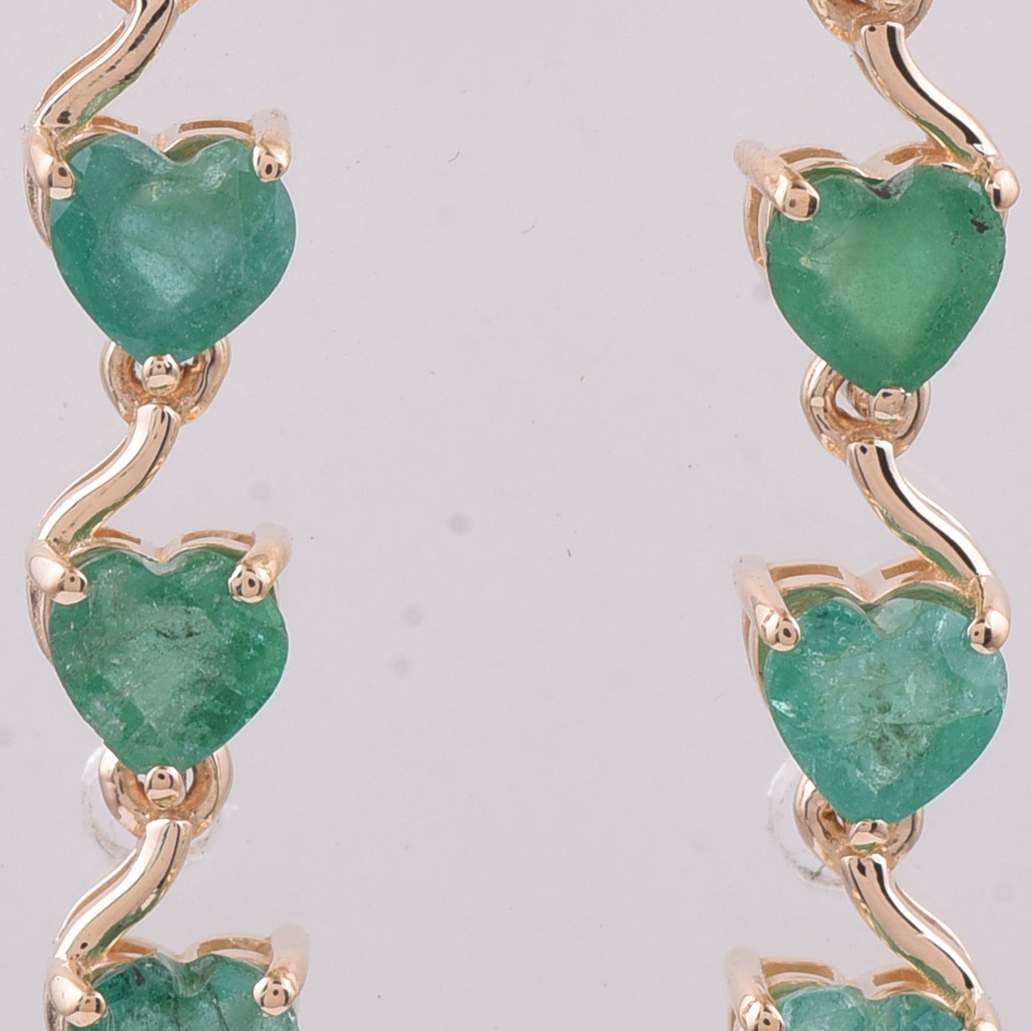 1.82 Ct Heart Natural Emerald 14K Gold Earrings