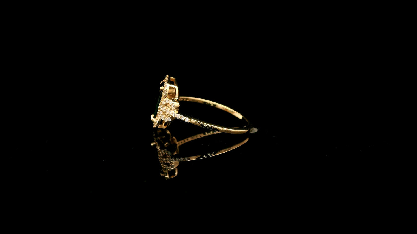 1.71 Ct Cushion Natural Sapphire 14K Gold Ring