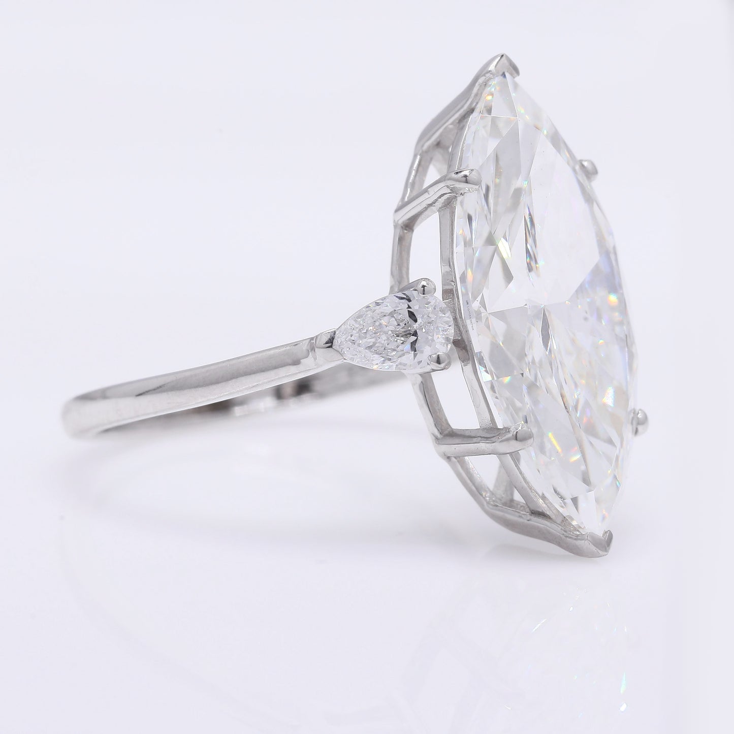 6.50 Ct Marquise Brilliant Lab Grown Diamond 950 Platinum Ring