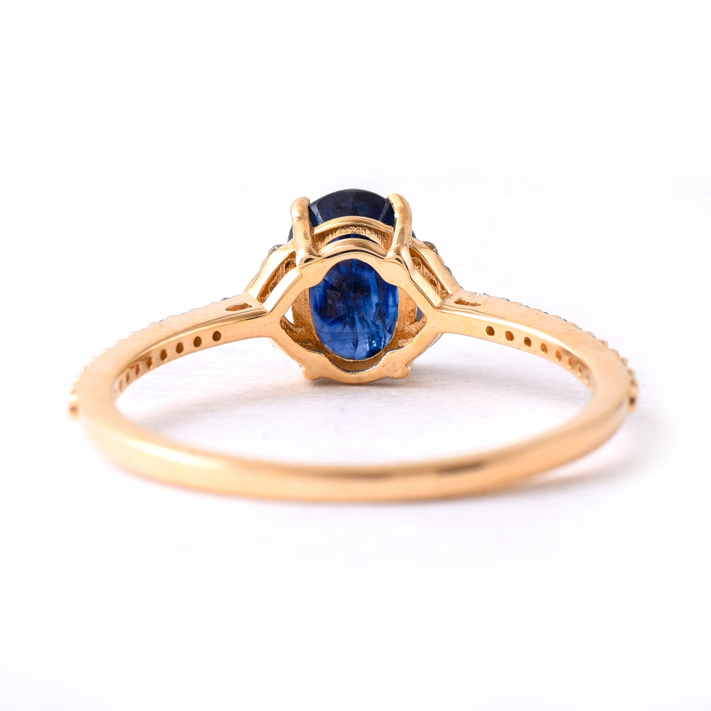 1.50 Ct Oval Mixed Cut Natural Sapphire 14K Gold Ring