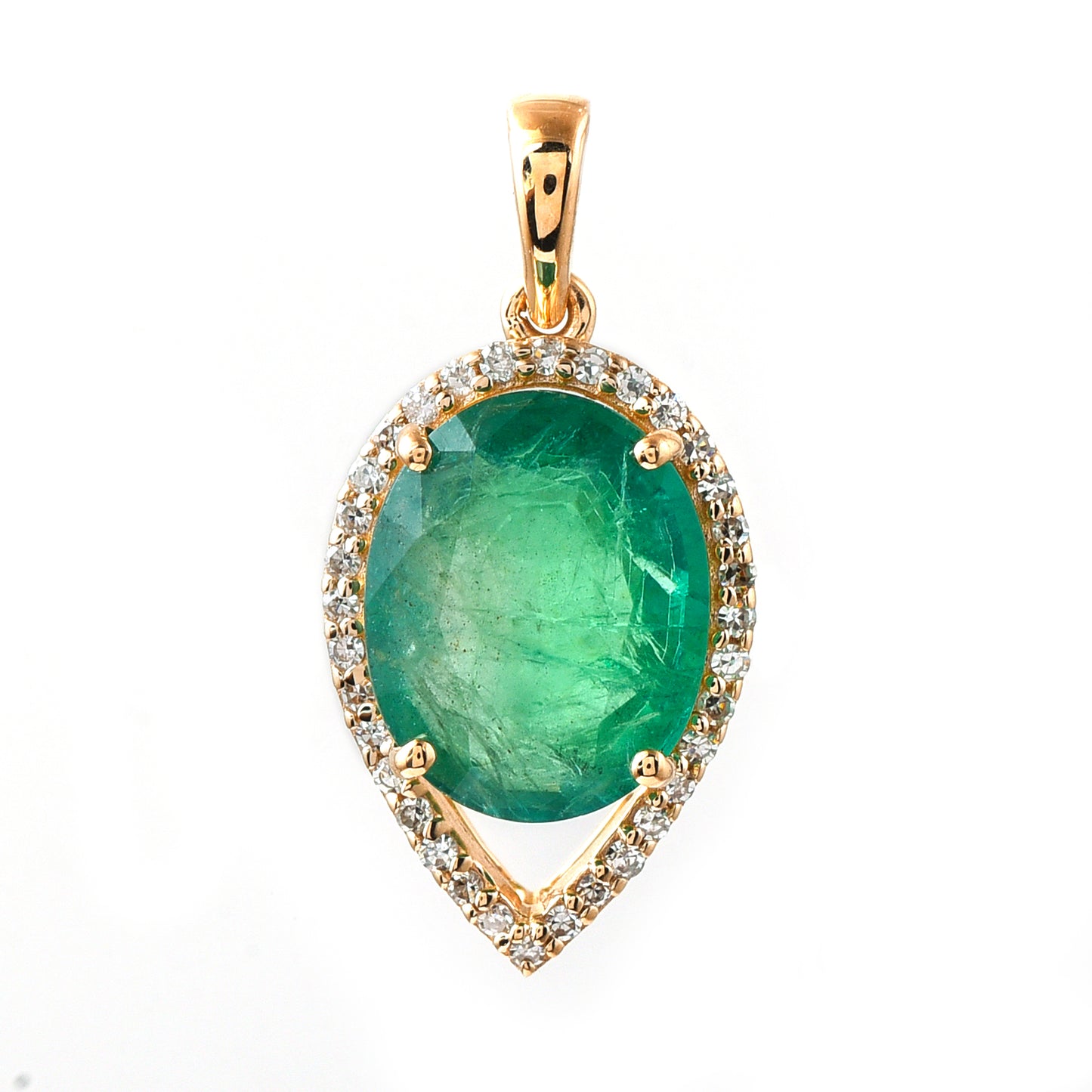 2.66 Ct Oval Emerald 14K Gold Pendant